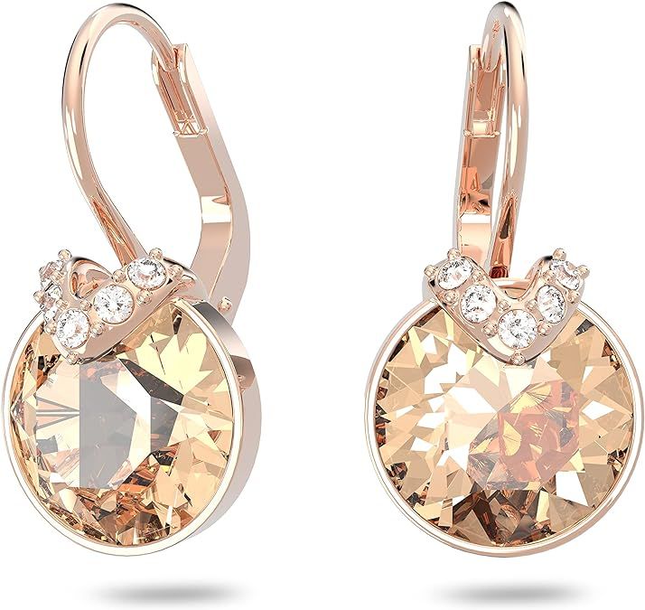 SWAROVSKI Women's Bella V Earrings Collection, Gray Crystals, Pink Crystals, Clear Crystals | Amazon (US)