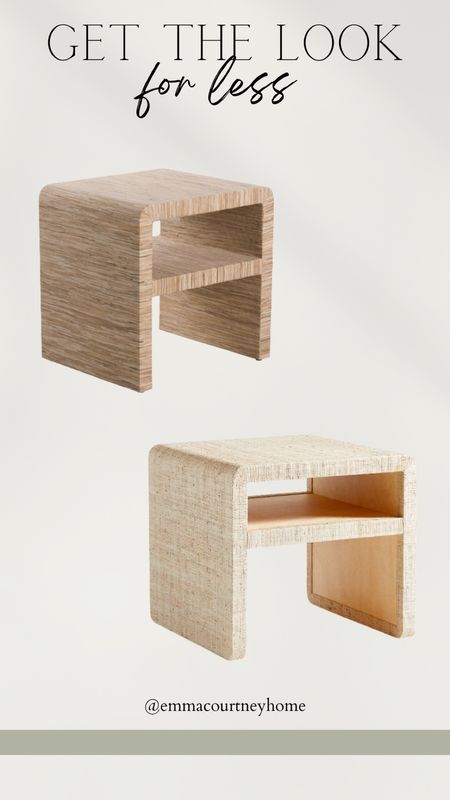 Get the look for less designer inspired side table with shelf. Grasscloth table 

#LTKhome #LTKFind #LTKstyletip