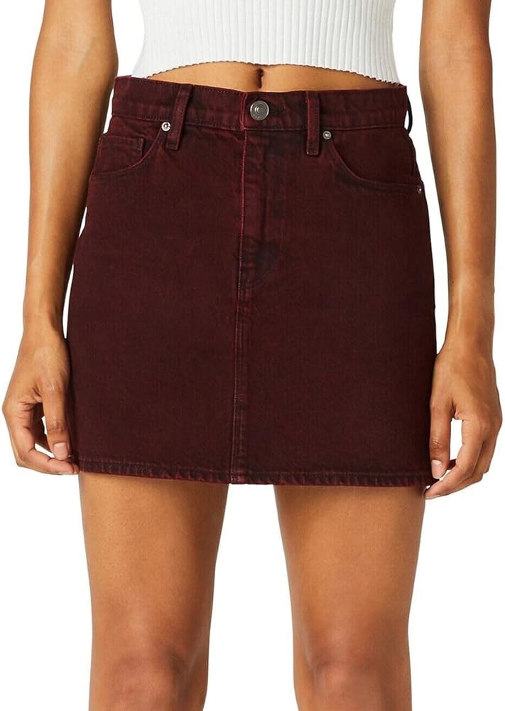 HUDSON Jeans Viper Miniskirt in Indigo Burgundy | Amazon (US)