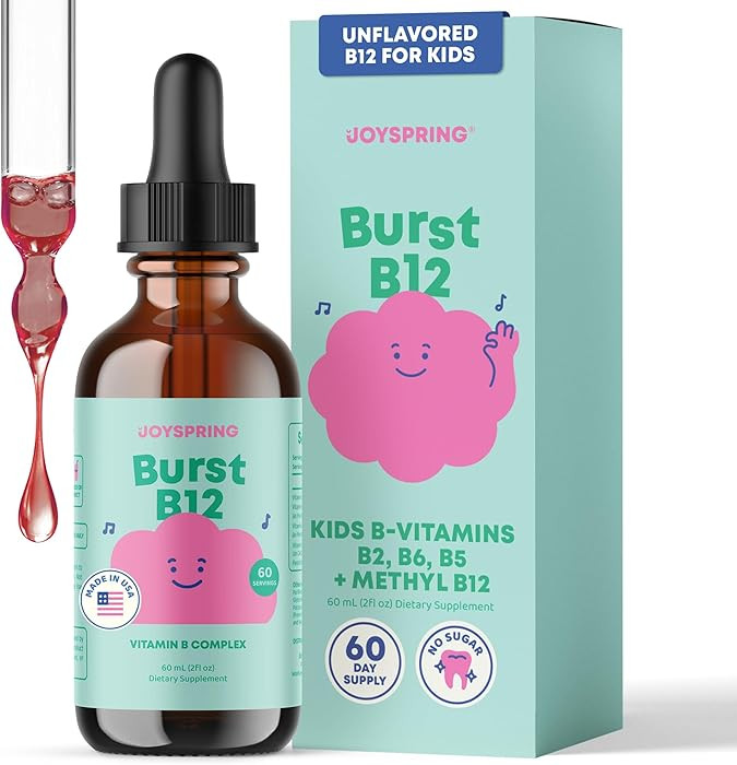 JoySpring Burst B12 Drops - Vitamin B Complex for Kids with Methyl B12 Supplement to Support Heal... | Amazon (US)