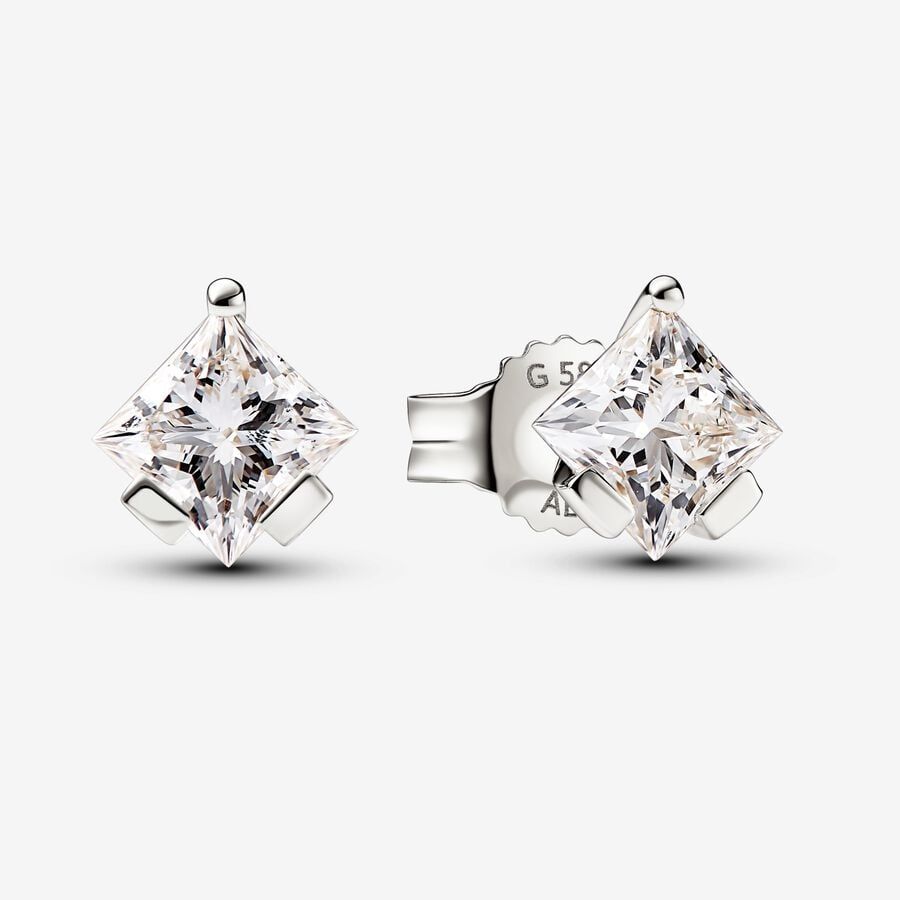 Pandora Nova Lab-grown Diamond Stud Earrings 1.00 carat tw 14k White Gold | Pandora US