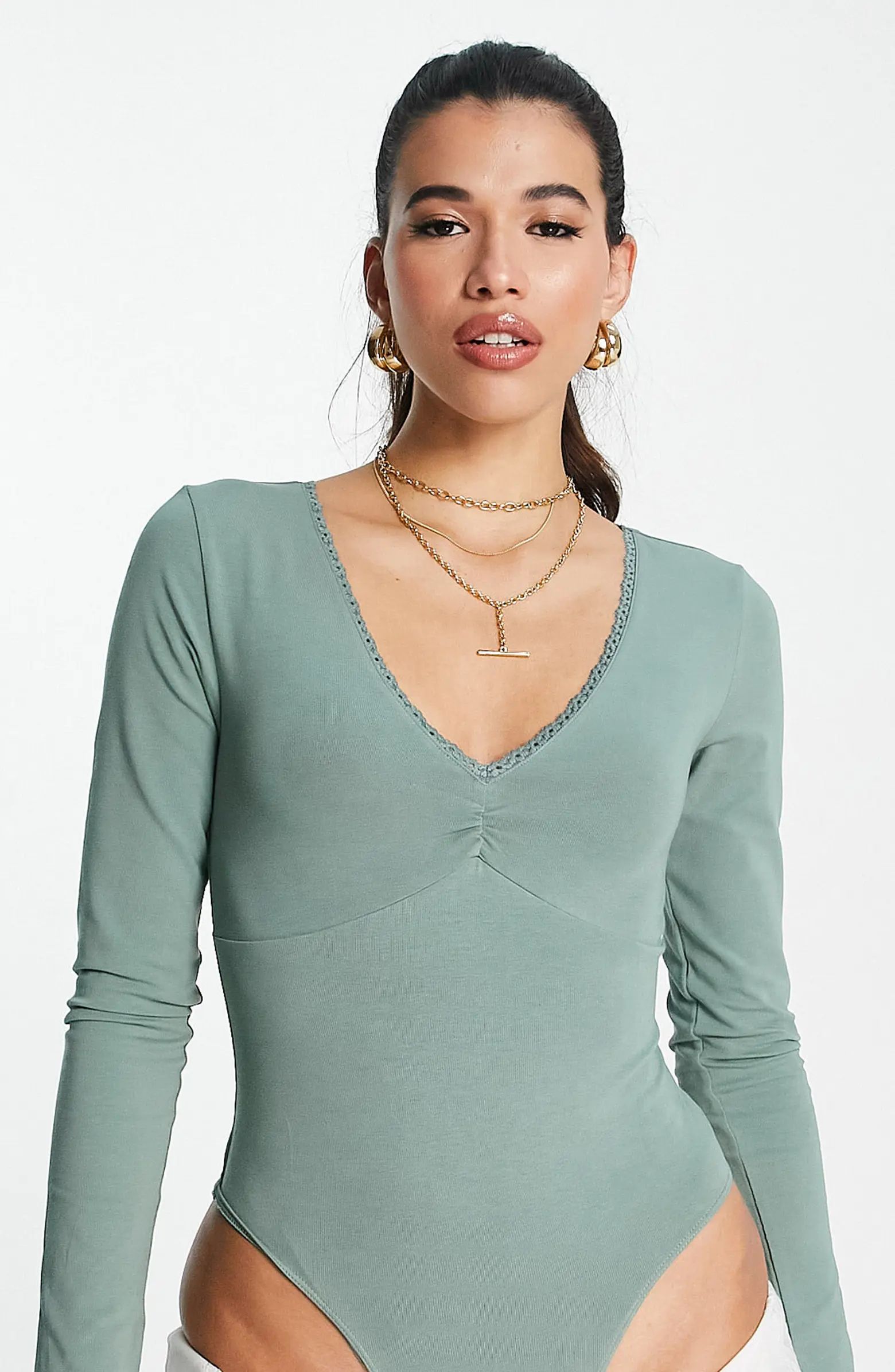 Lace Trim Long Sleeve Bodysuit | Nordstrom