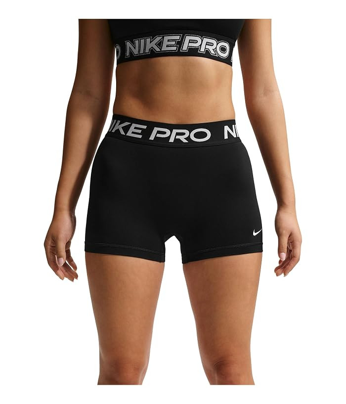 Nike Pro 3 Shorts Women's Shorts Black/Iron Grey : SM (US 4-6), Elastane/Polyester | Zappos.com