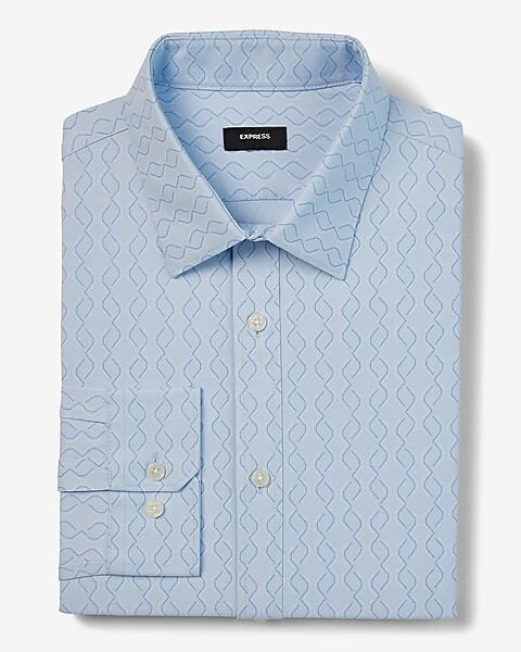 Slim Geo Stripe Wrinkle-Resistant Everyday Performance Dress Shirt | Express