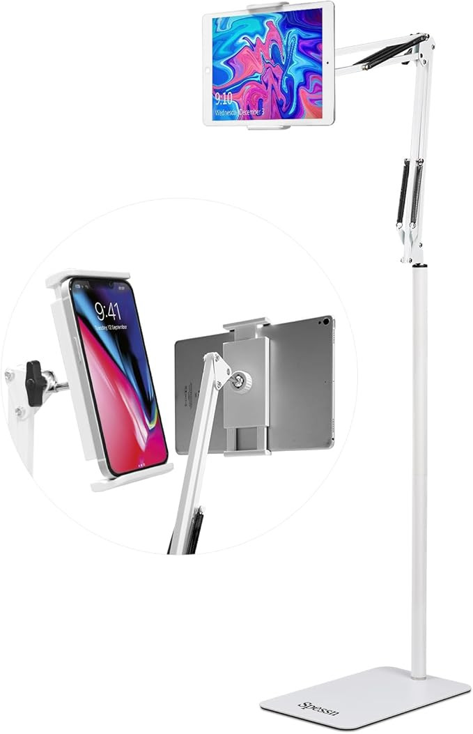 Adjustable Tablet Floor Stand Universal 360-degree Rotatable Metal Tablet Holder Phone Stand Comp... | Amazon (US)