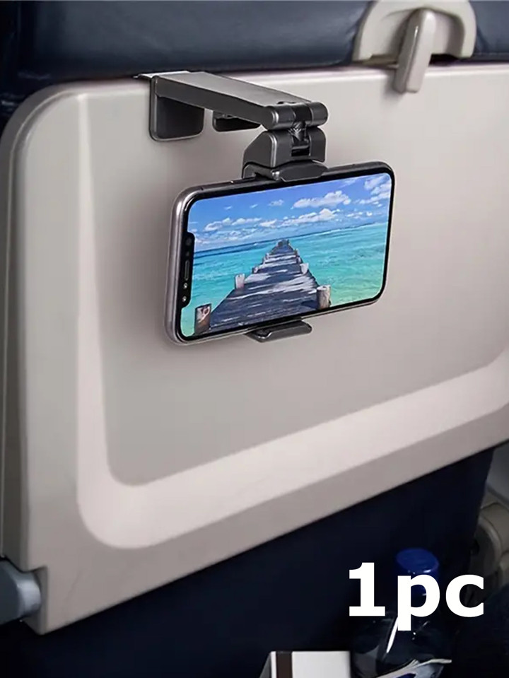 1pc Airplane Phone Holder, Portable Travel Stand Desk Flight Foldable Adjustable Rotatable Selfie... | SHEIN