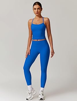ABOCIW Workout Sets for Women 2 Piece Padded Sports Bra Tank Top High Waist Leggings Sets Gym Yog... | Amazon (US)