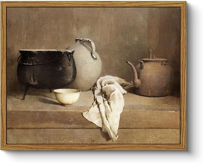 ARPEOTCY Vintage Still Life Framed Canvas Wall Art, 8x10inch, Farmhouse Kitchen Wall Decor, Art P... | Amazon (US)