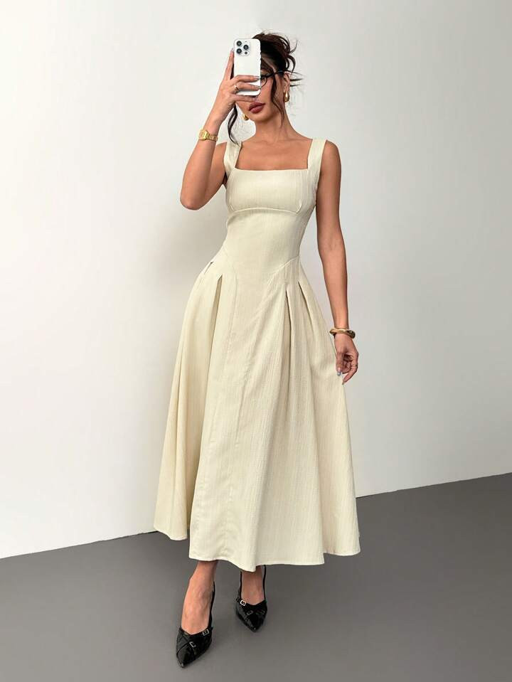 Siren Gaze Summer Women's Tight Corset-Style Bodice Mid-Length Dress, Suitable For Parties, Forma... | SHEIN