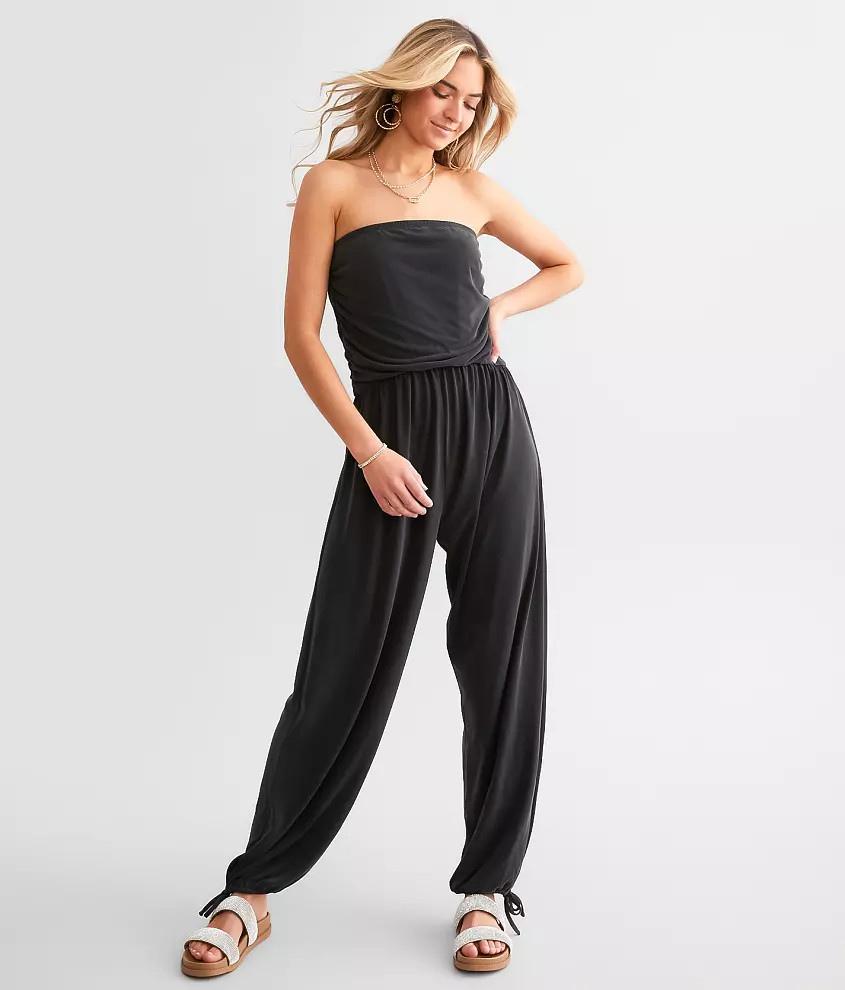 Strapless Ruched Jumpsuit | Buckle