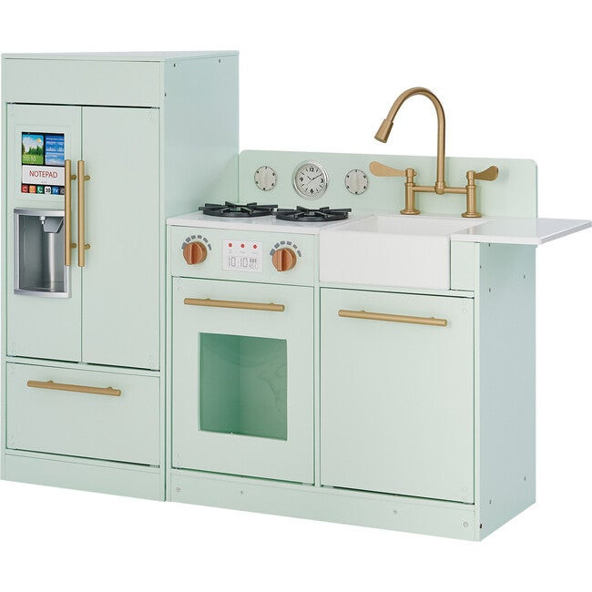 Little Chef Charlotte Modern Play Kitchen, Mint/Gold | Maisonette