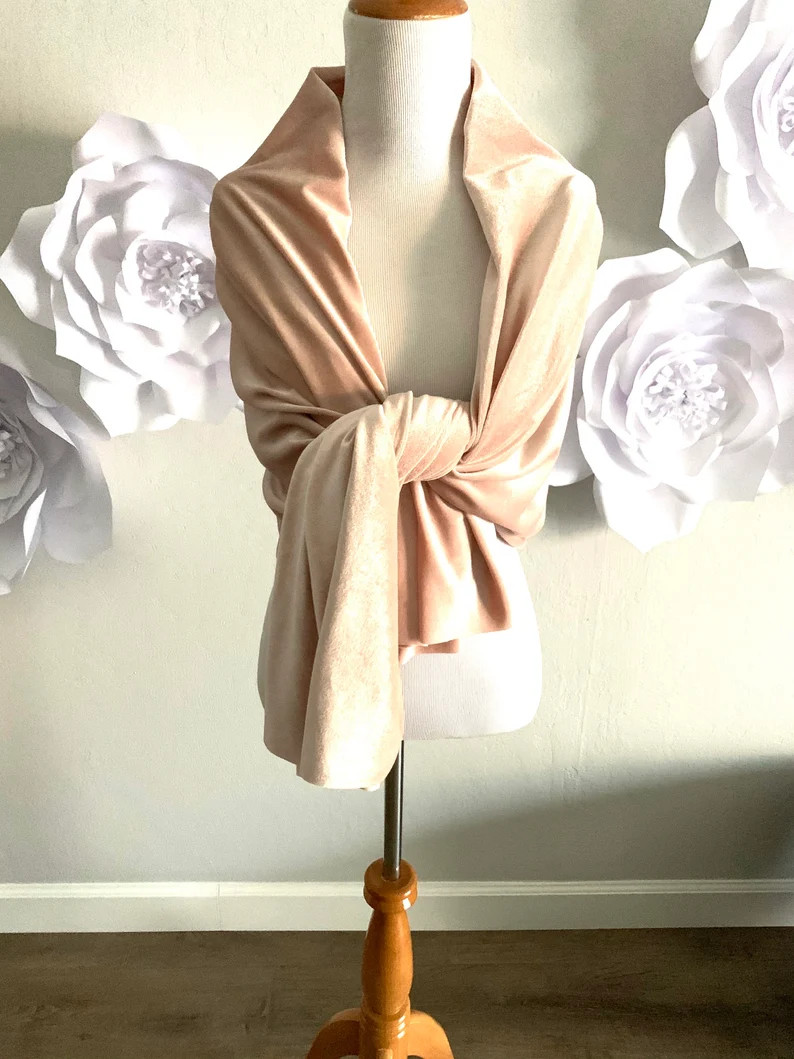 Velvet Infinity Scarf velvet Wrap Shawl, Circle Scarf, Shrug,Bridesmaids, Wedding, mother of brid... | Etsy (US)