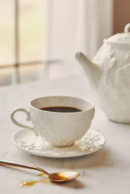 Luciana Stoneware Cup and Saucer | Anthropologie (US)