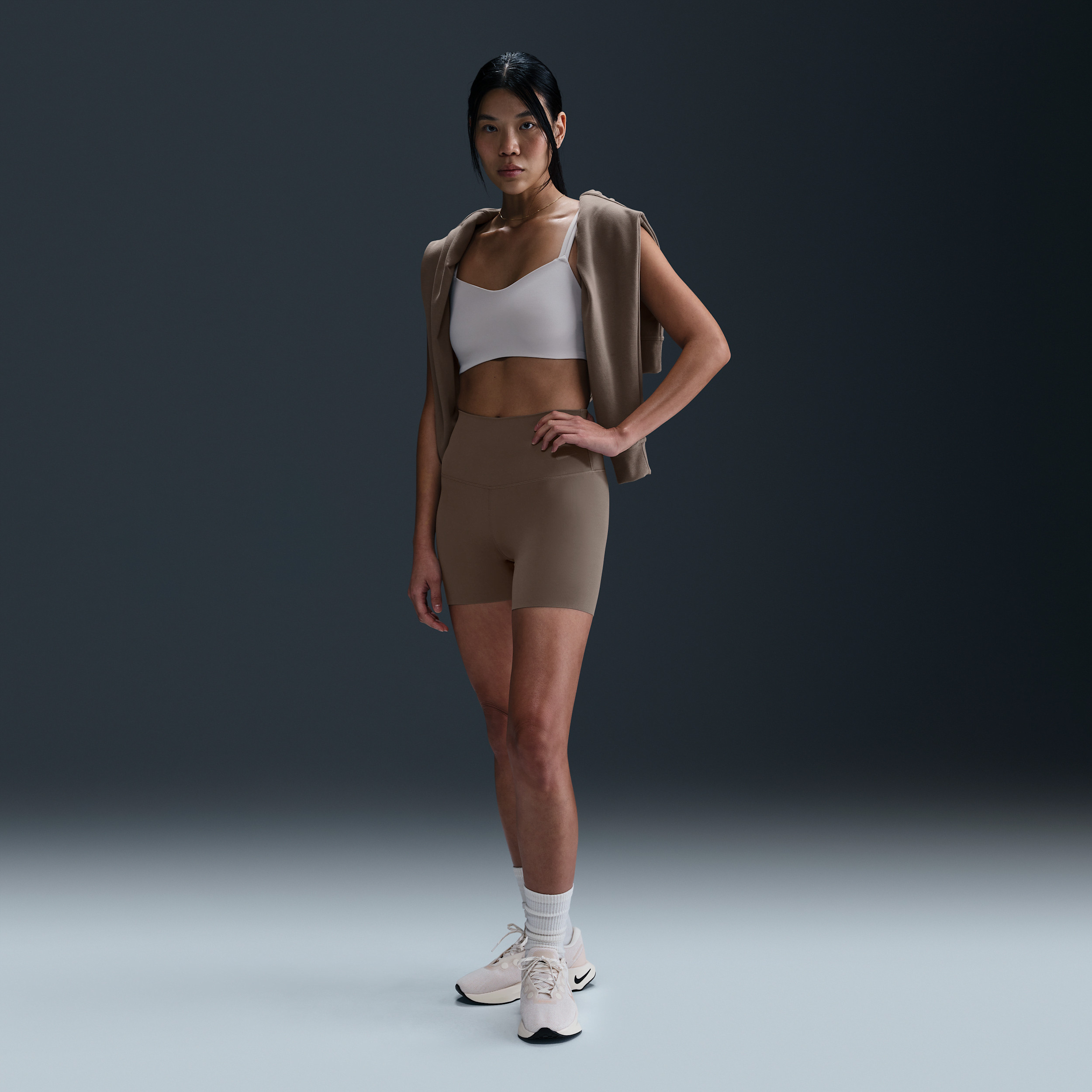 Nike Women's Zenvy Gentle-Support High-Waisted 5" Biker Shorts in Brown | FN3156-233 | Nike (US)