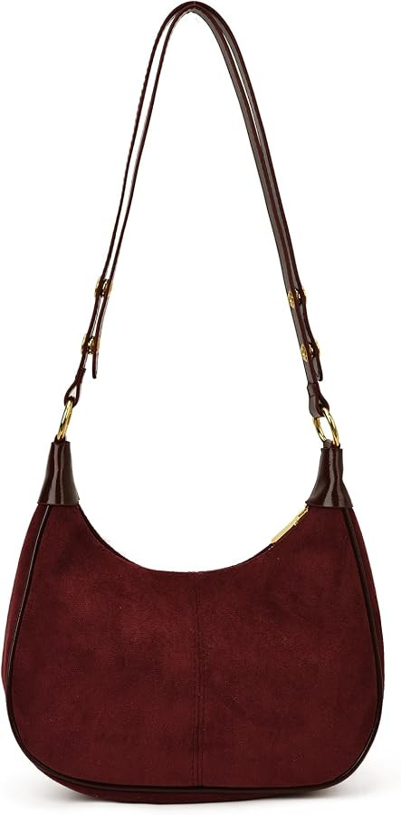 JYG Suede Hobo Bags for Women Small Retro Crescent Faux Suede Shoulder Purse Fall Soft Satchel Cr... | Amazon (US)