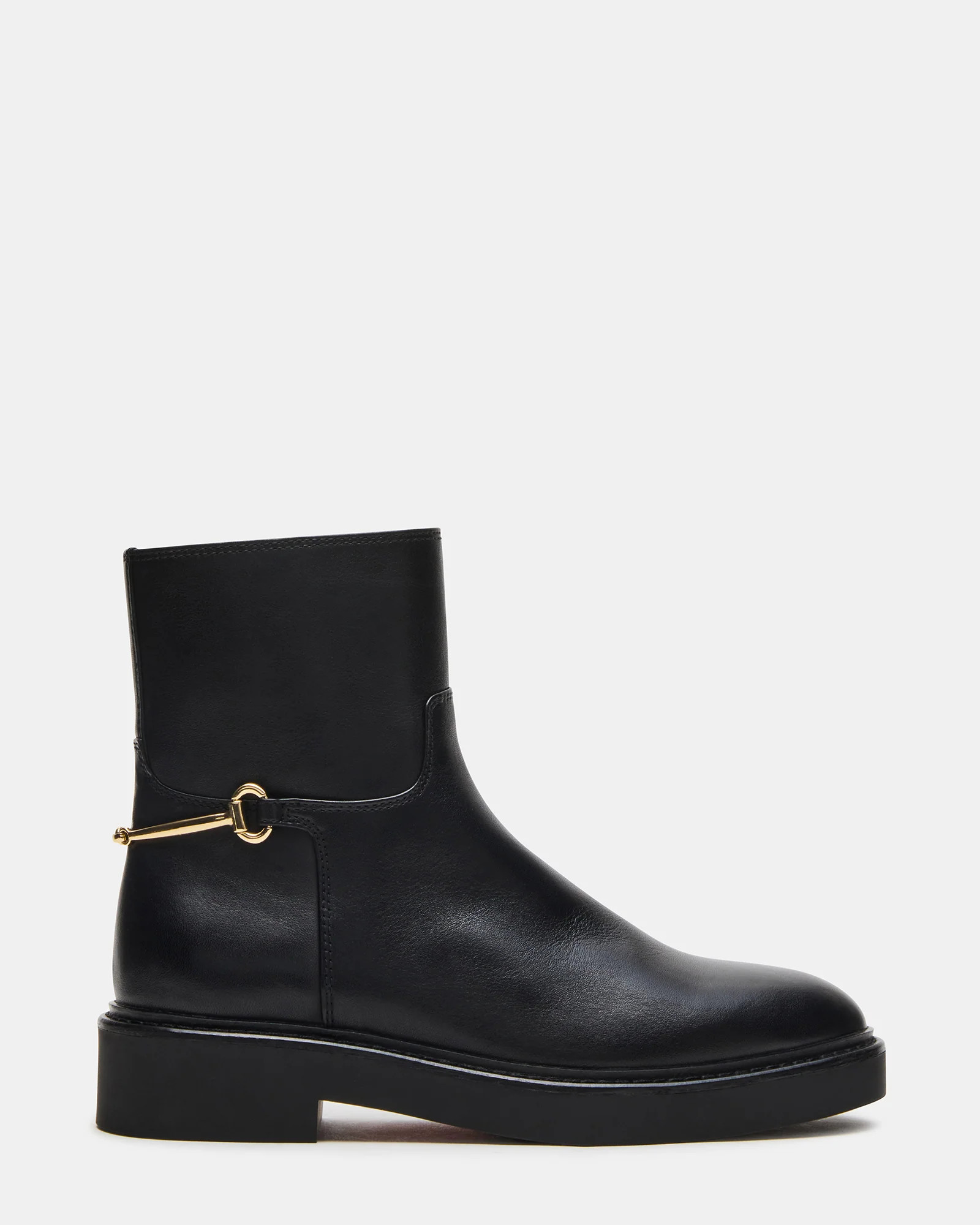 DIABLO Black Leather Women's Ankle Boot | Steve Madden (US)