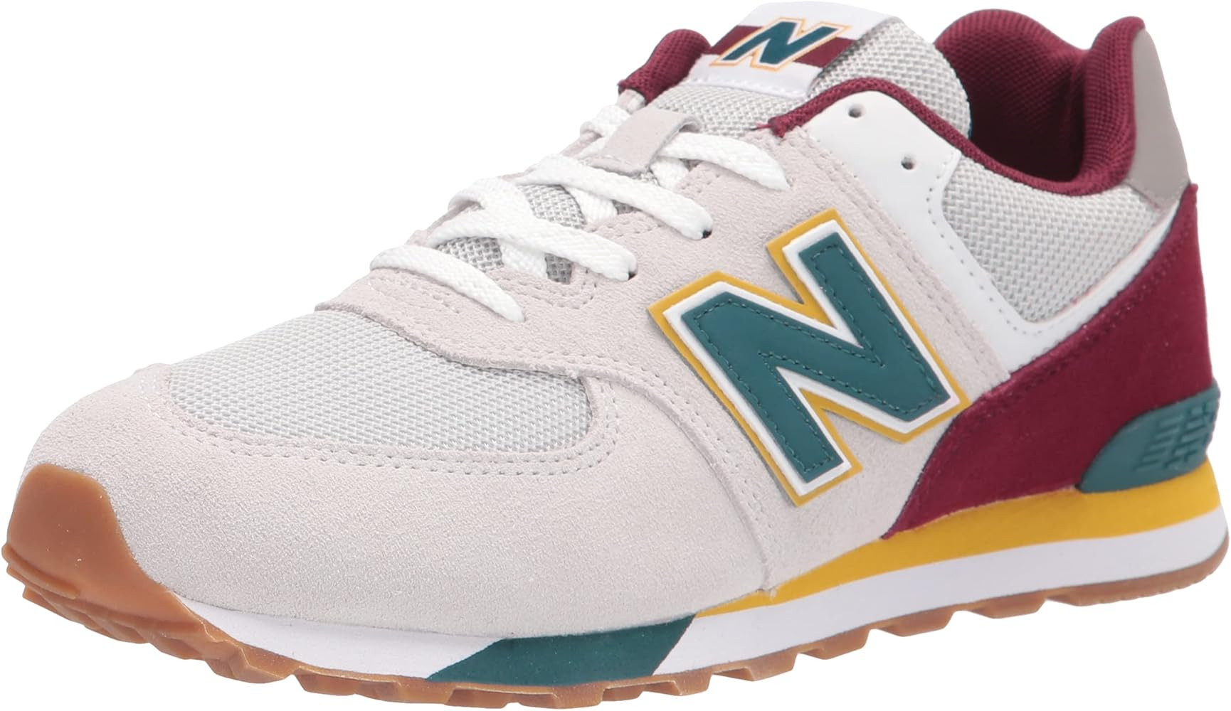 Amazon.com | New Balance Kid's 574 V1 Lace-Up Sneaker, Summer Fog/Garnet, 5 M US Big Kid (8-12 Ye... | Amazon (US)