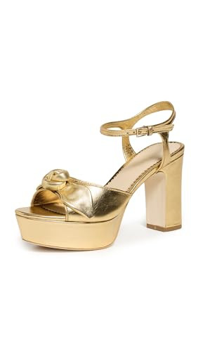 Cinq a Sept Women's Arianna Knotted Rose Metallic Platform Sandal, gold, 36 | Amazon (US)