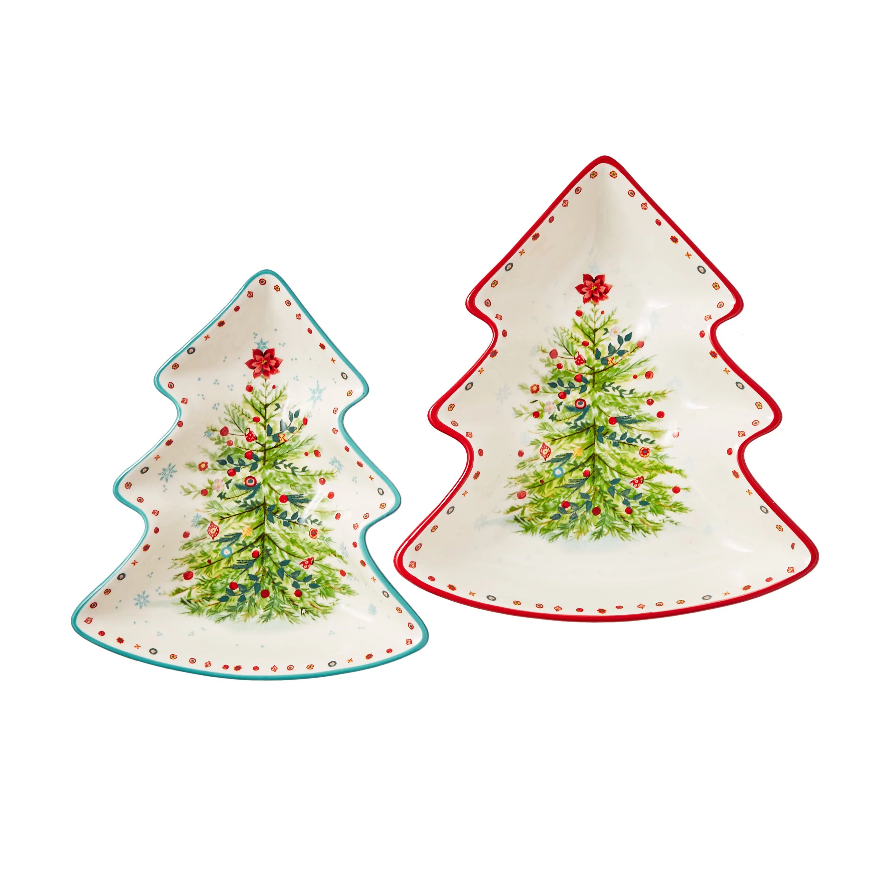 The Pioneer Woman Cheerful Rose Decorated Stoneware Tree Servers, Set of 2 | Walmart (US)