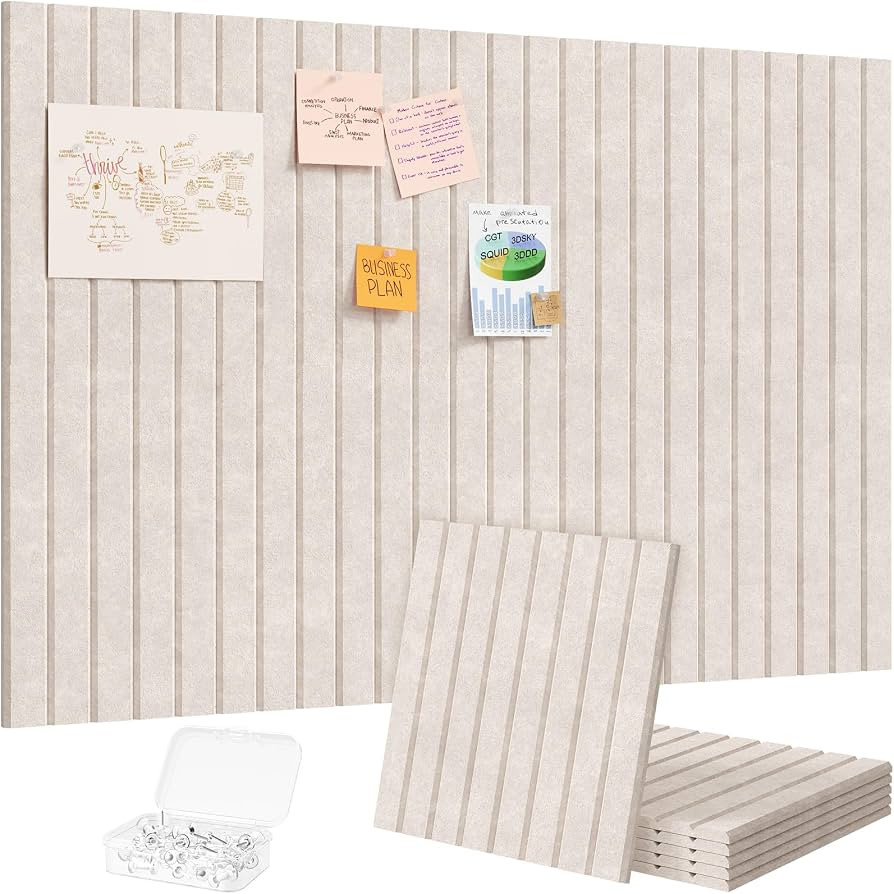 Lifewit Felt Slatted Bulletin Board, 6 Pack Self-Adhesive Panel, 36"x 24" Total Size, Cork Board ... | Amazon (US)