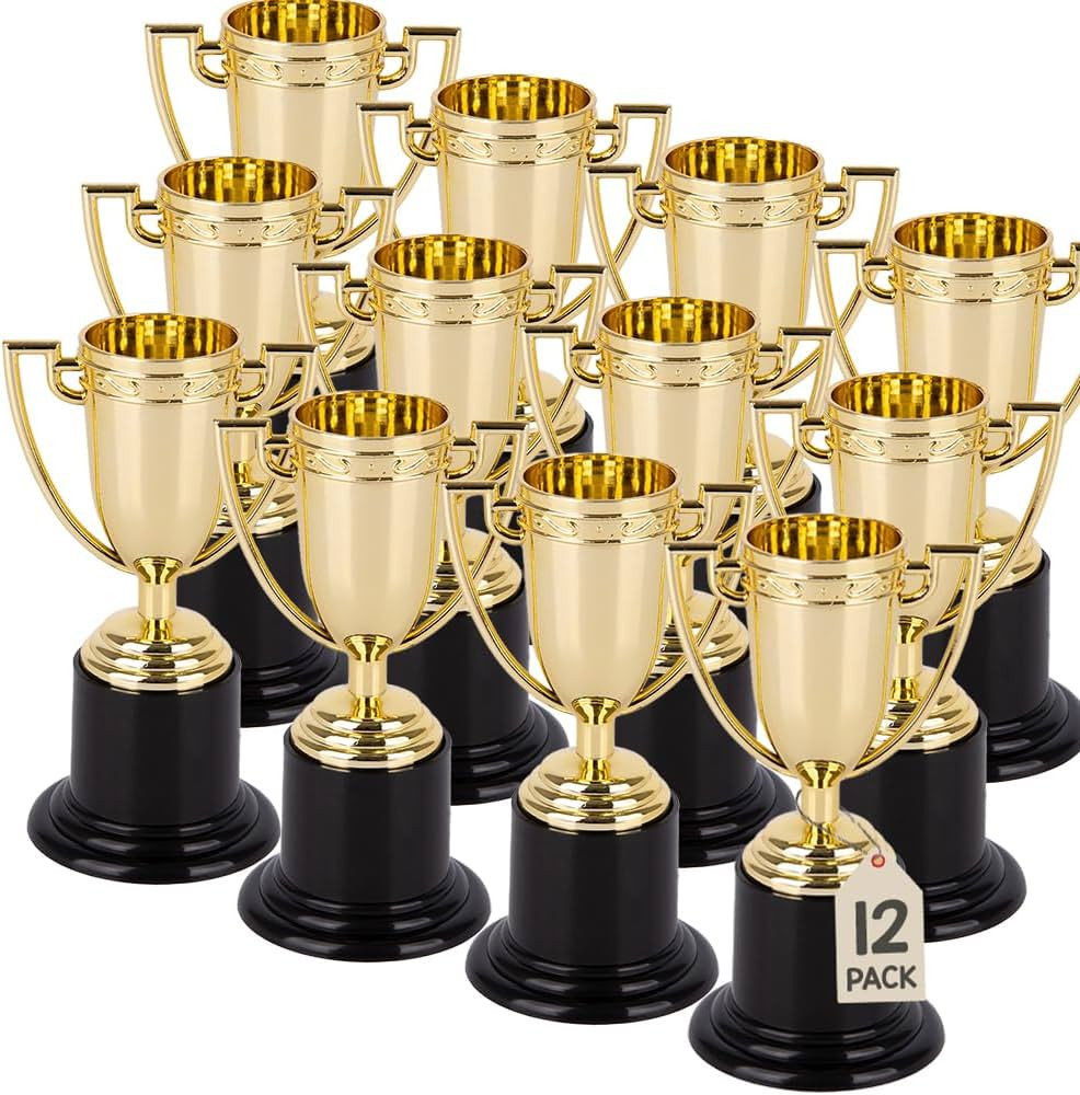 ArtCreativity Gold Mini Trophies for Kids, Pack of 12 Trophy Award Set, 4 Inch Gold Plastic Cups ... | Amazon (US)