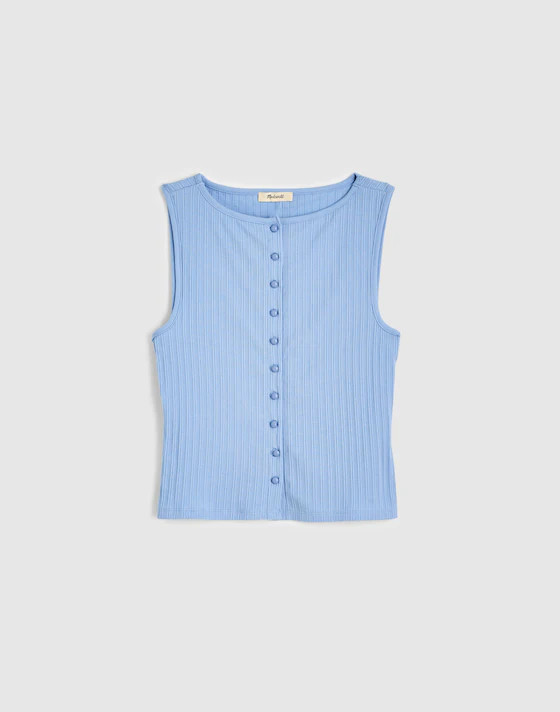 Ribbed Crewneck Shell Top | Madewell