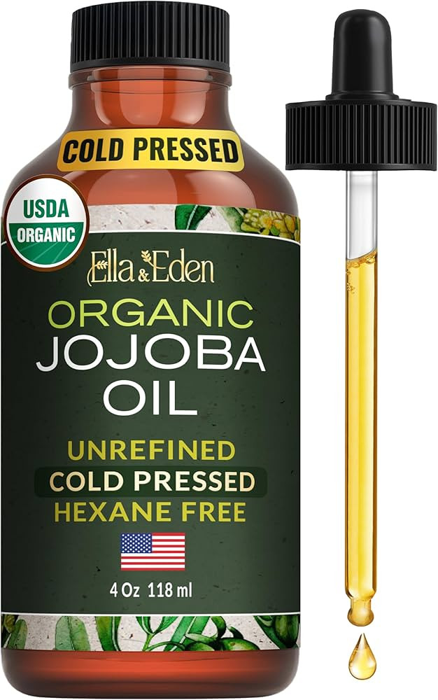 Ella & Eden Organic Jojoba Oil for Hair, Skin, Face & Nails | Cold-Pressed & Unrefined, USDA Cert... | Amazon (US)
