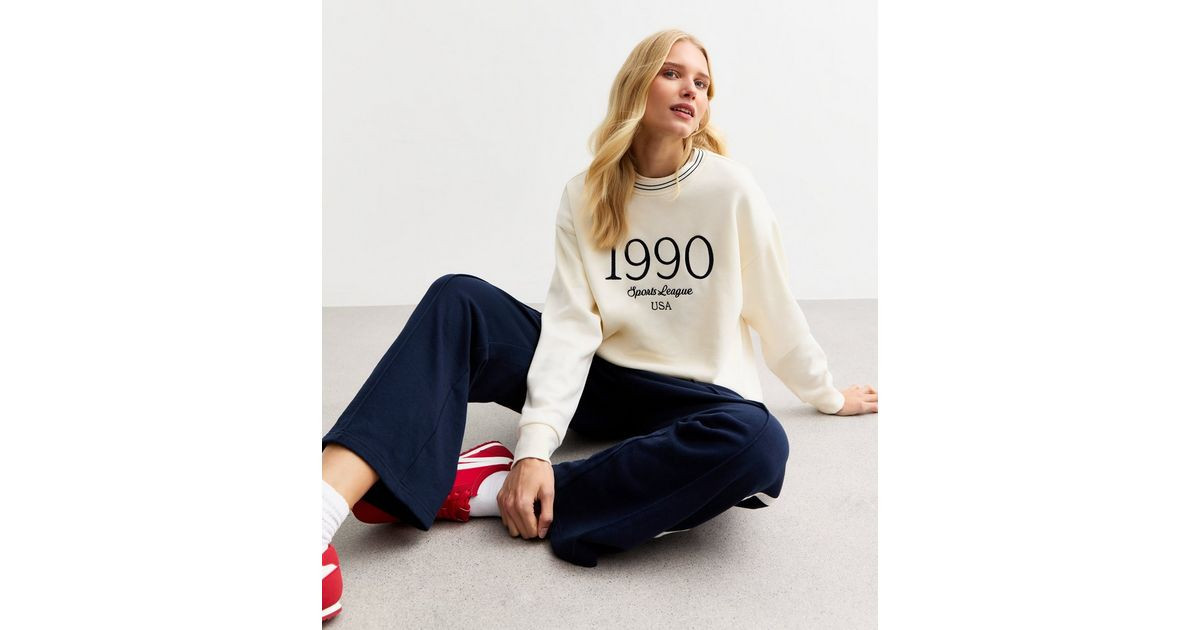 Off White 1990 Embroidered Sweatshirt | New Look | New Look (UK)