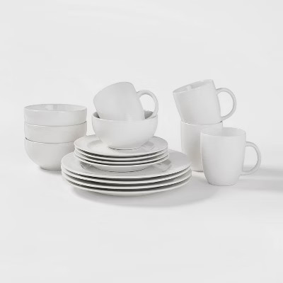16pc Porcelain Dinnerware Set White - Threshold™ | Target