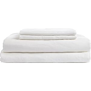 DAPU Pure Linen Sheets Set, 100% French Linen From Normandy, Breathable and Durable For Hot Sleepers | Amazon (US)