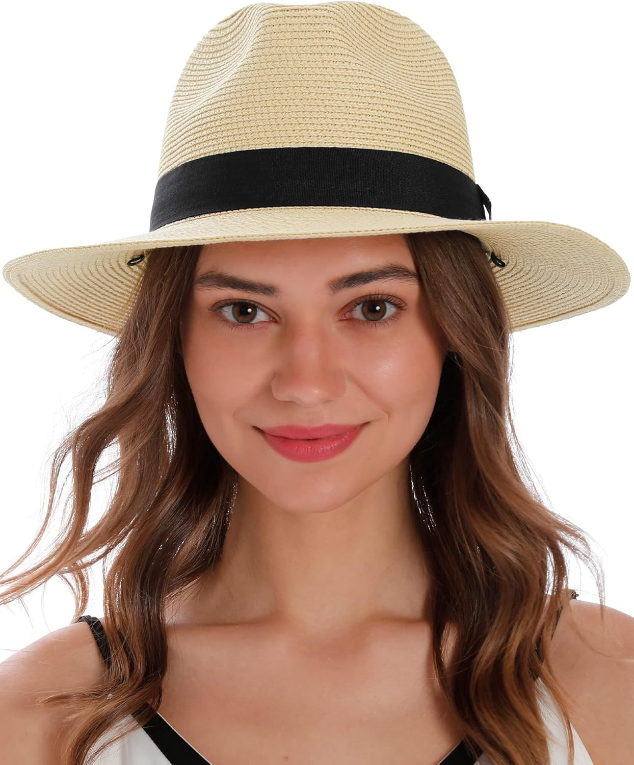 Simplicity Mens Women's Wide Brim Straw Panama Sun Hat | Amazon (US)