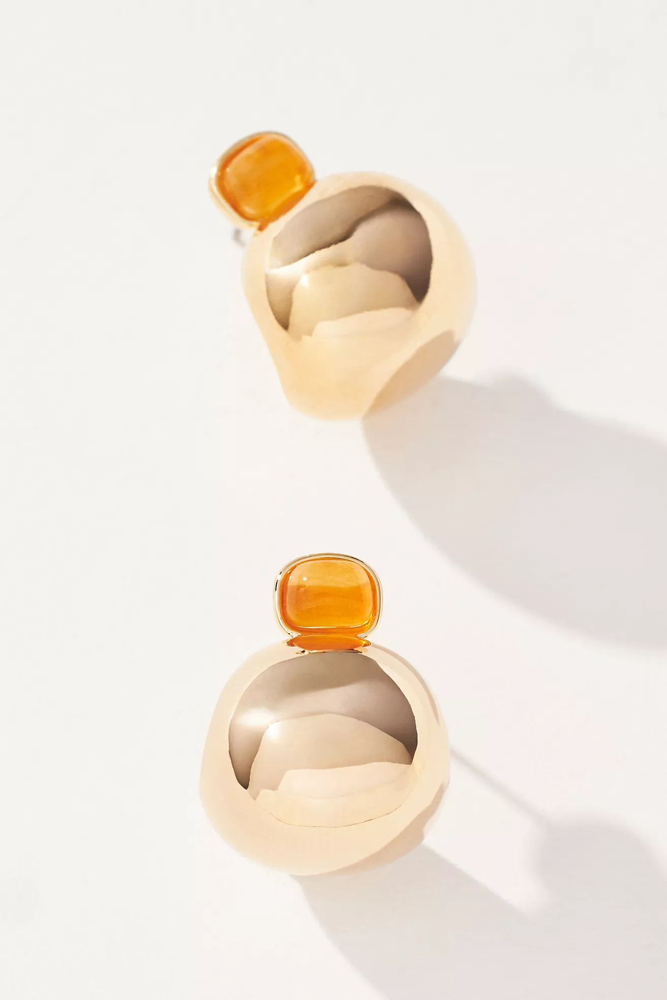 Gem-Topped Curved Drop Earrings | Anthropologie (US)