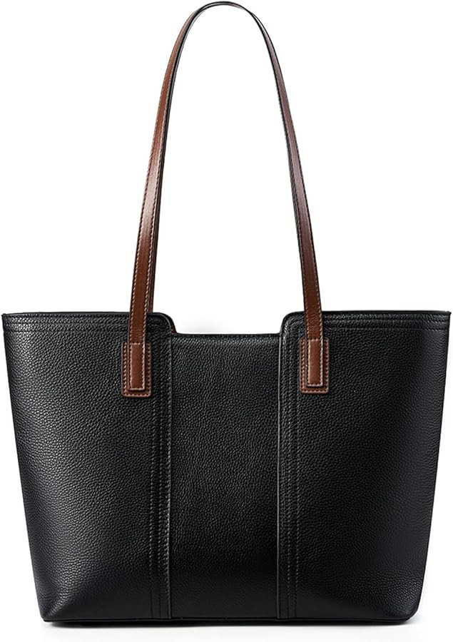 Genuine Leather Tote Bag, Shoulder Bags for Women, Top Handle Handbags, Large Purse for Work Trav... | Amazon (US)