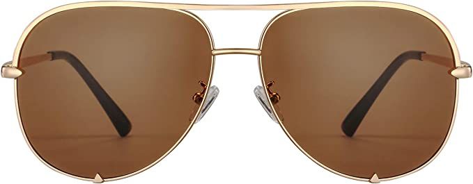 Eyerno Mirrored Aviator Sunglasses For Men Women Fashion Designer UV400 Sun Glasses | Amazon (US)