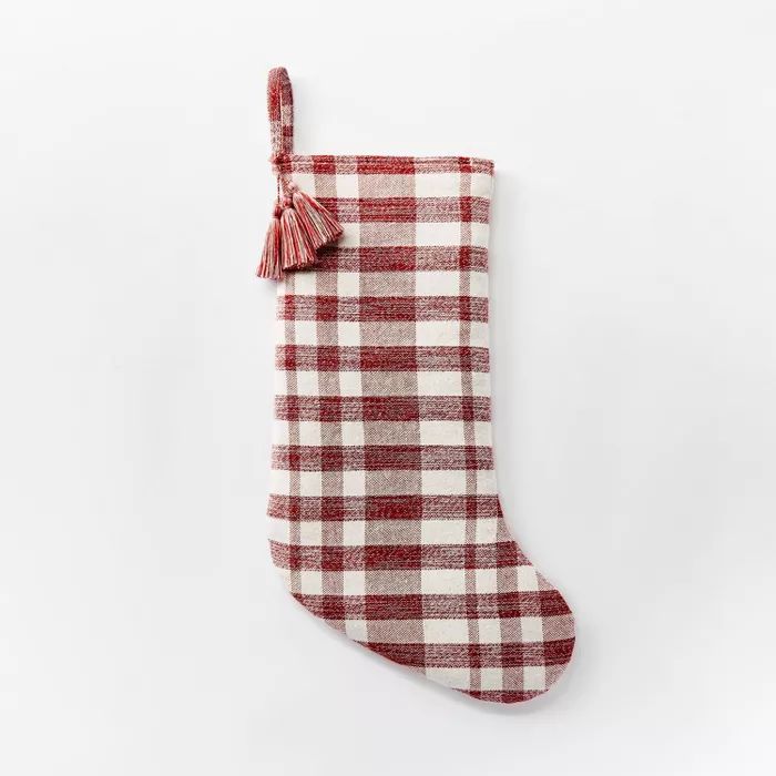 8" x 20" Holiday Stocking Cotton with Braided Tassels Red - Threshold™ designed with Studio McG... | Target