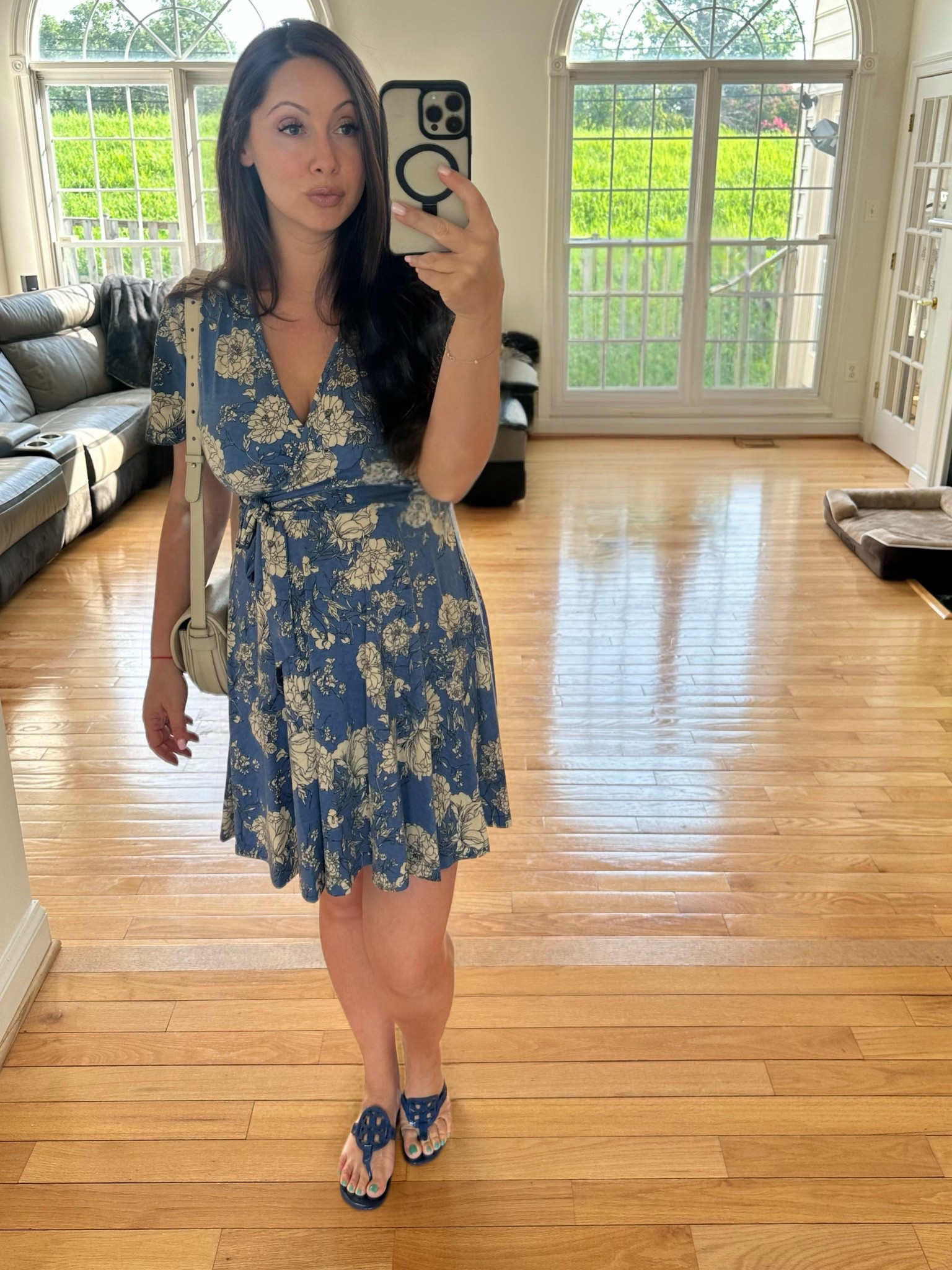 🌸 Summer Floral Dress Alert! 🌸
This blue floral wrap dress is my go-to for effortless summer style. Lightweight, flattering, and perfect for everything from brunch to a casual date night. I love how it cinches at the waist and flows in all the right places 💙

✨ Styling details:
✔️ Wrap silhouette
✔️ Feminine flutter sleeves
✔️ Comfortable, breathable fabric
✔️ Paired with blue sandals + crossbody bag for an easy everyday look

🛍️ Shop the exact look + similar floral summer dresses now on my LTK!
Perfect for vacations, weekend outings, and everything in between 🌿

#SummerDress #FloralWrapDress #LTKSummerStyle #LTKFinds #LTKUnder100 #WrapDress #FloralFashion #OOTD #EverydayStyle #WeekendLook #BlueDress #EffortlessStyle #MomStyle #PetiteStyle #CuratedByLTK

#LTKSeasonal #LTKFindsUnder50 #LTKStyleTip