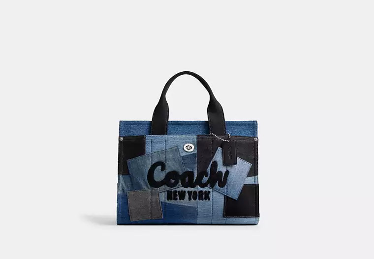 Coach Outlet Cargo Tote Bag With Patchwork - Blue, Size: Large | Coach Outlet US