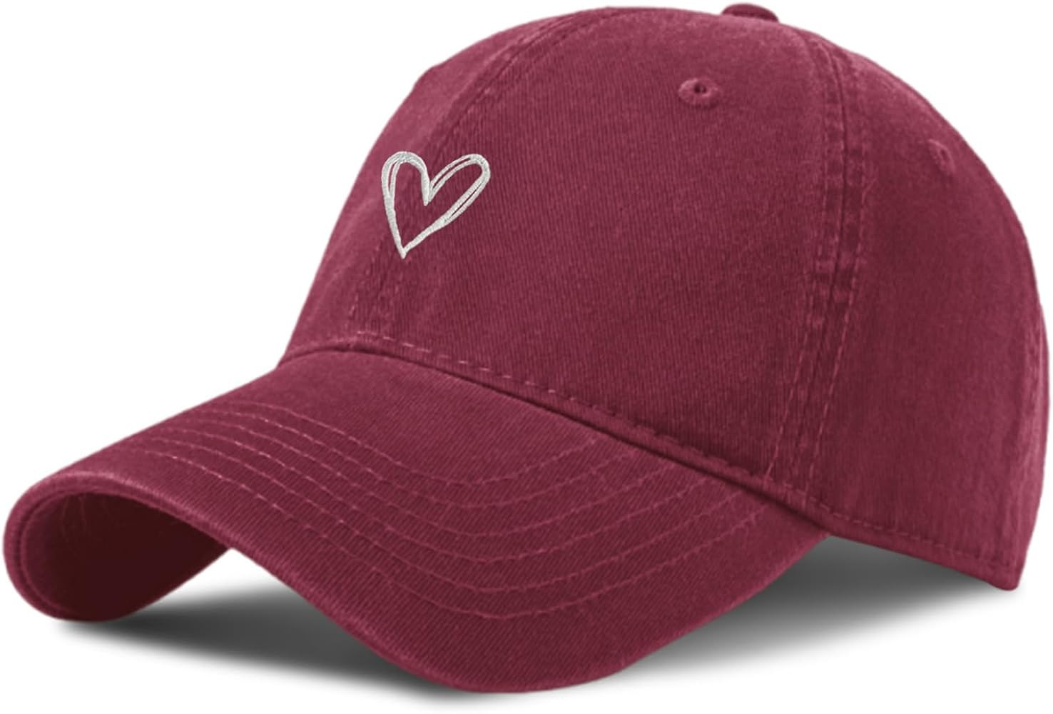 Vintage Heart Embroidered Baseball Cap Distressed Adjustable Hat for Women Low Profile Dad Hats U... | Amazon (US)