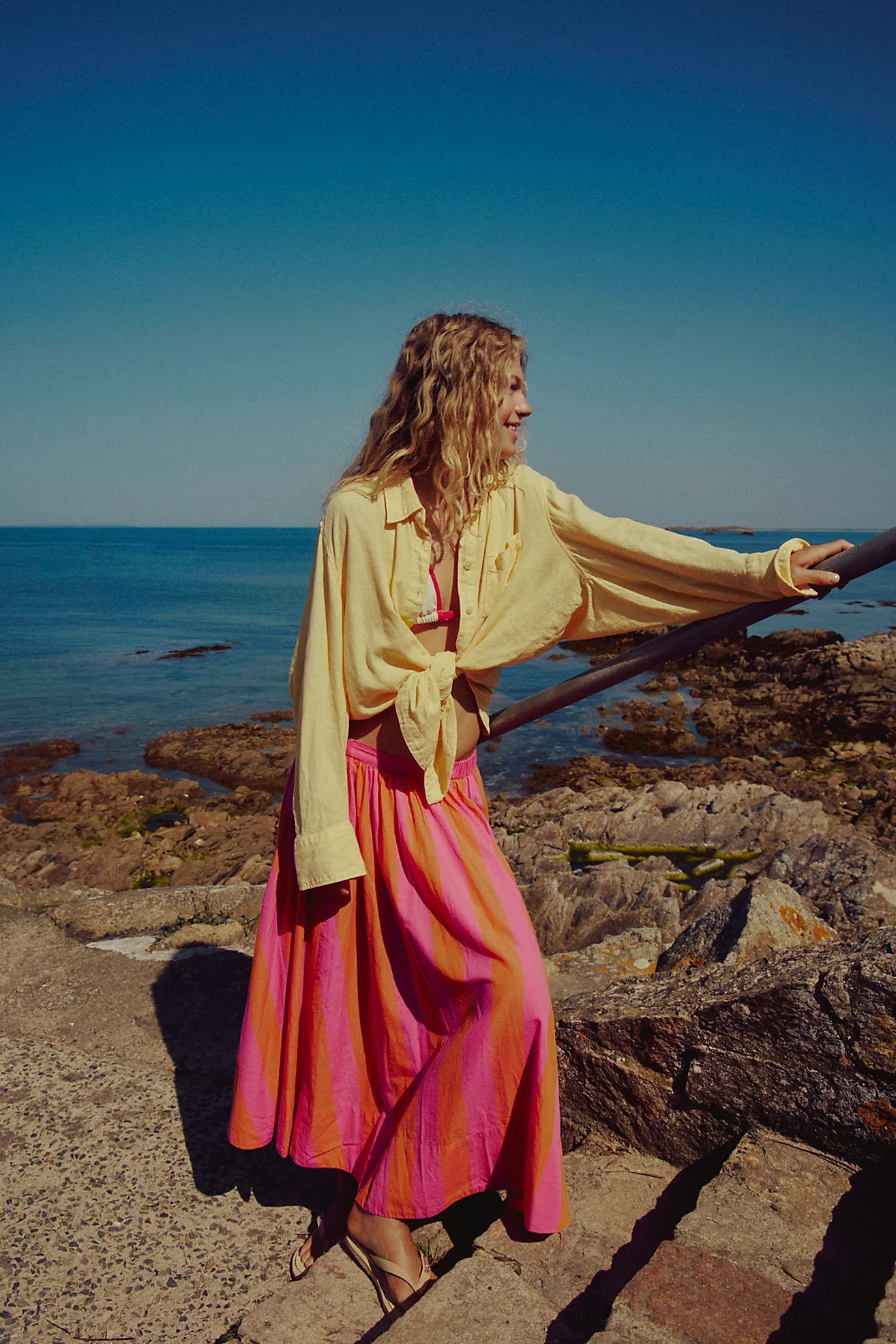 Lowen Striped Midi Skirt | Free People (UK)