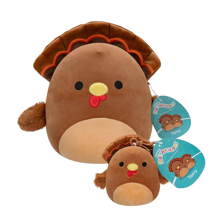 Squishmallows Original 3.5in + 8in Terry The Turkey Combo Pack - Official Jazwares Plush | Amazon (US)