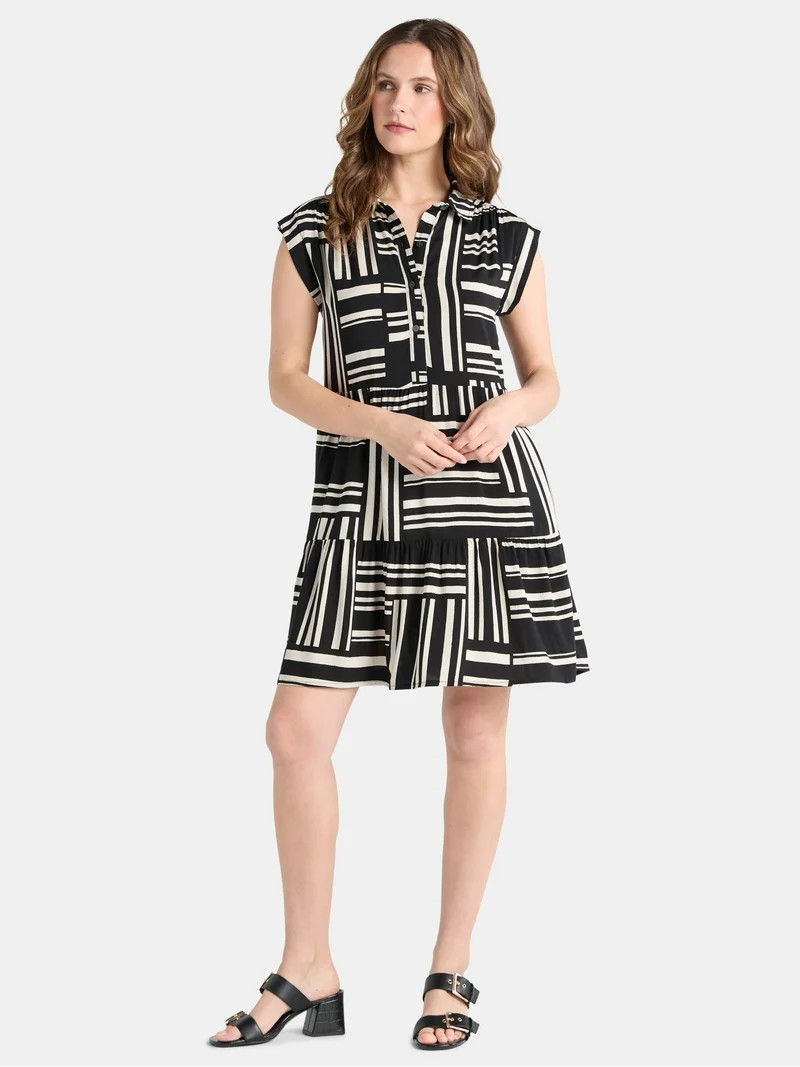 Time and Tru Women's and Women's Plus Soft Shirt Dress, Sizes XS-4X | Walmart (US)