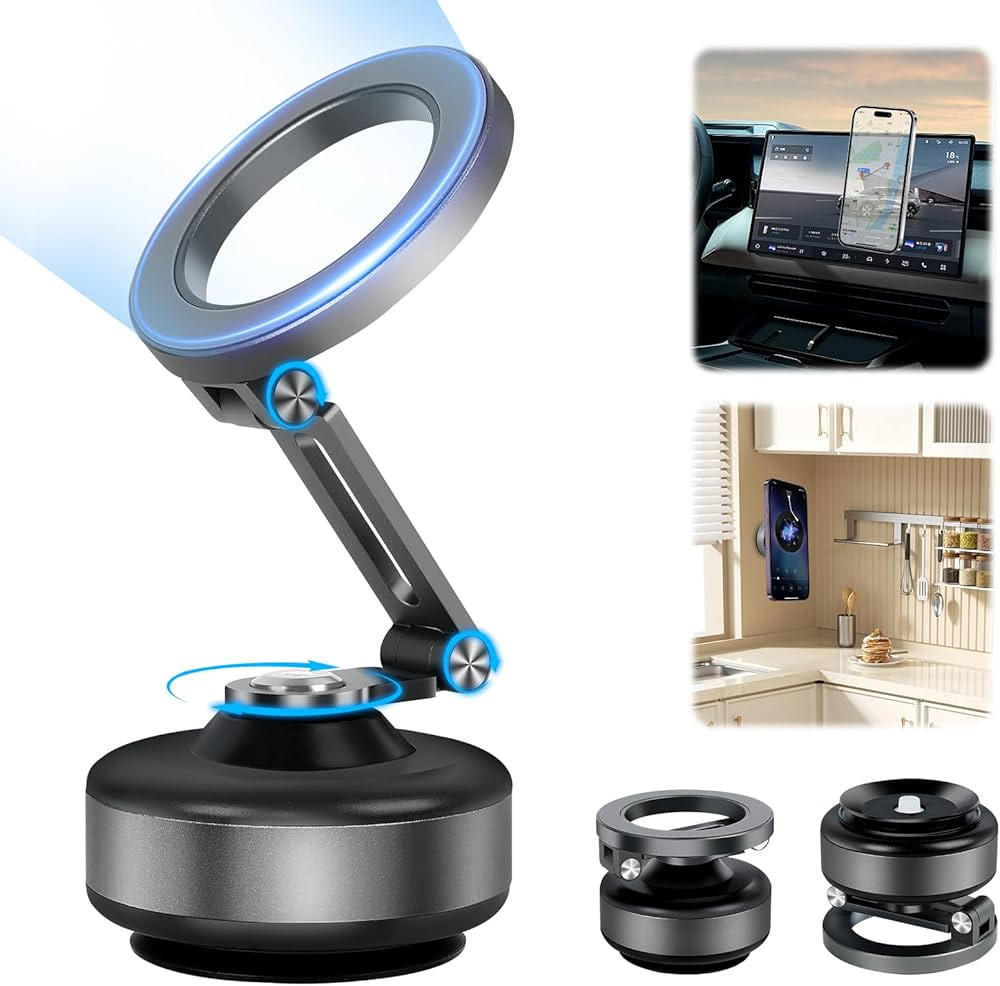 Electric Vacuum Magnetic Suction Phone Holder, 360 Rotating, Universal Compatibility, Phone Mount... | Amazon (US)