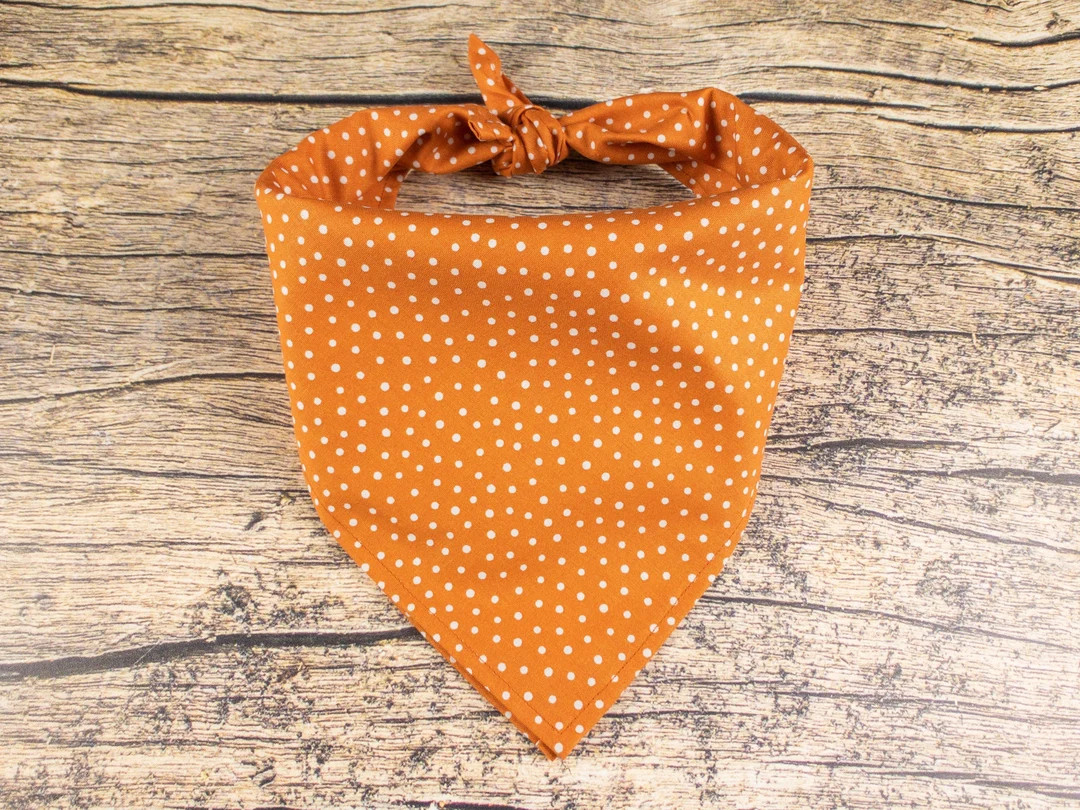 Orange Dog Bandana Polka Dots Polka Dot Dog Bandana Tie on Dog Scarf Fall Dog Bandana Dog Lover G... | Etsy (US)
