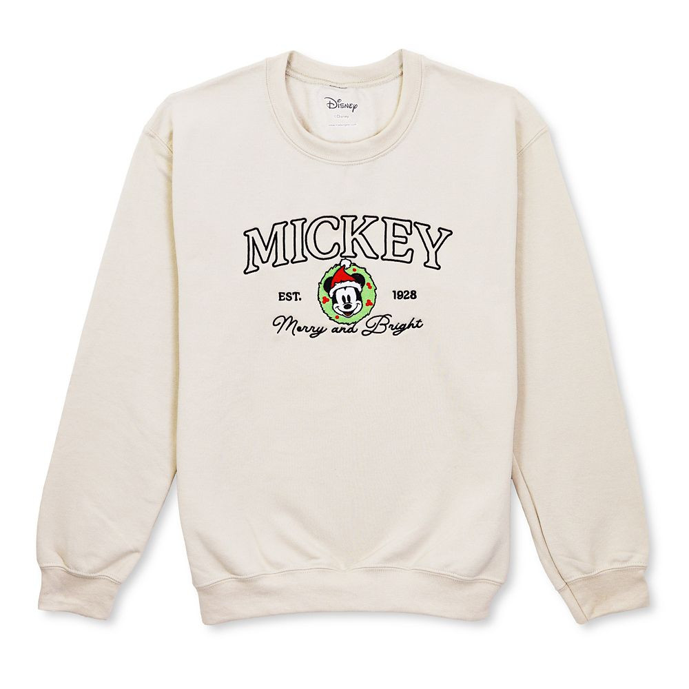 Santa Mickey Mouse Holiday Pullover Sweatshirt for Adults | Disney Store