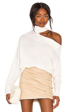 Central Park West Knightley Cut Out Sweater in Ivory from Revolve.com | Revolve Clothing (Global)