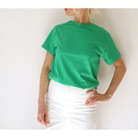 Vintage Kelly Green T Shirt | Crewneck Tee Cotton 100% S-M | Etsy (US)