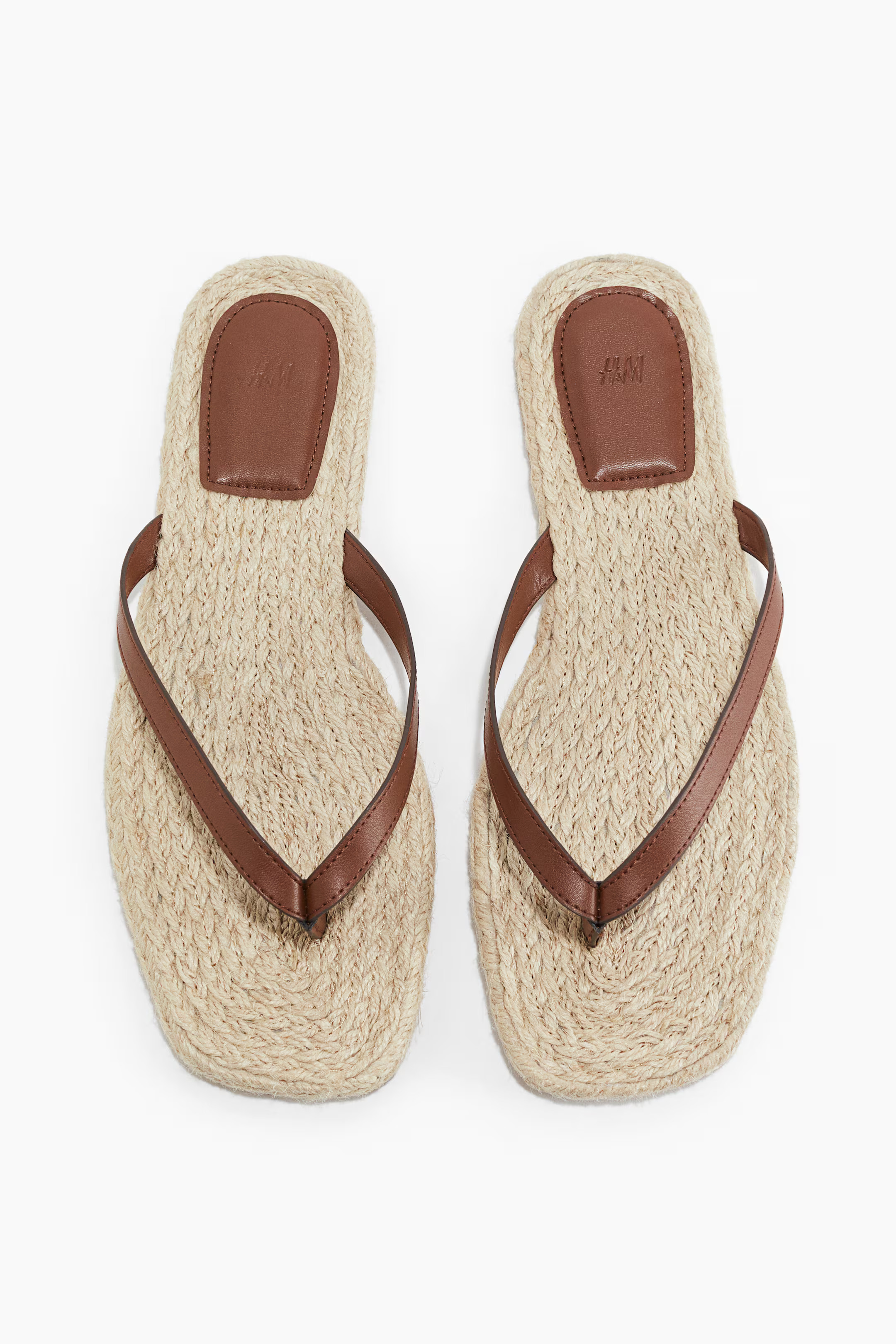 Espadrille flip-flops - Brown/Beige - Ladies | H&M GB | H&M (UK, MY, IN, SG, PH, TW, HK)