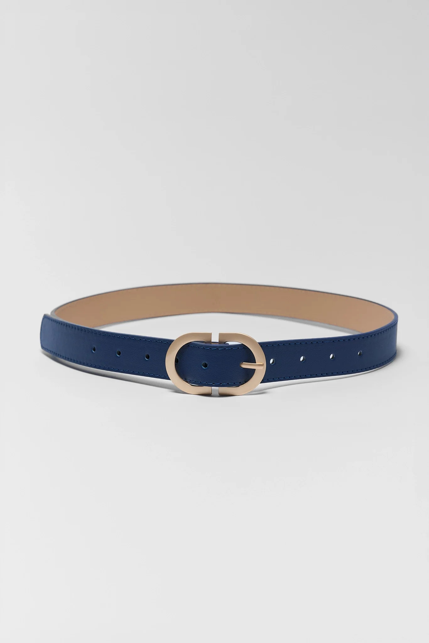 Navy Faux Leather Belt | Avara