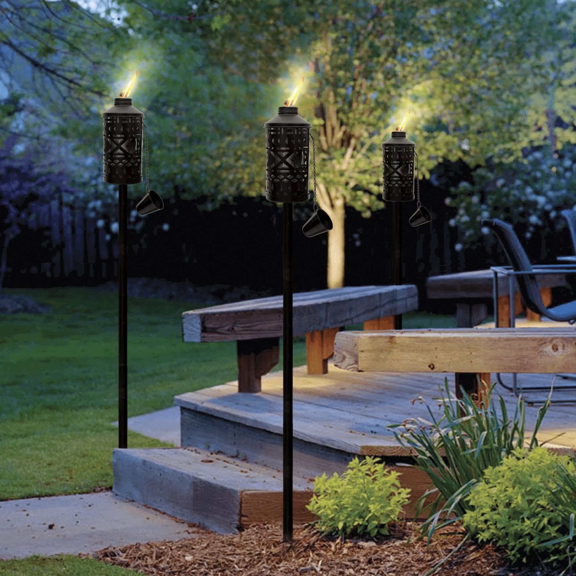 Mainstays Citronella Metal Yard Garden Torch for Indoor and Outdoor- Black 1 Pc | Walmart (US)