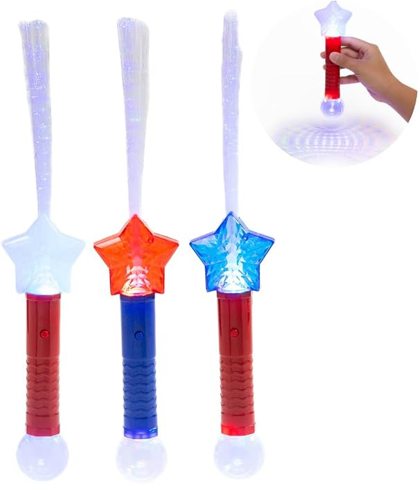 Light Up Fiber Optic Wands for Kids \u2013 LED Glowing Party Toy with Colorful Fiber Strands, Bat... | Amazon (US)